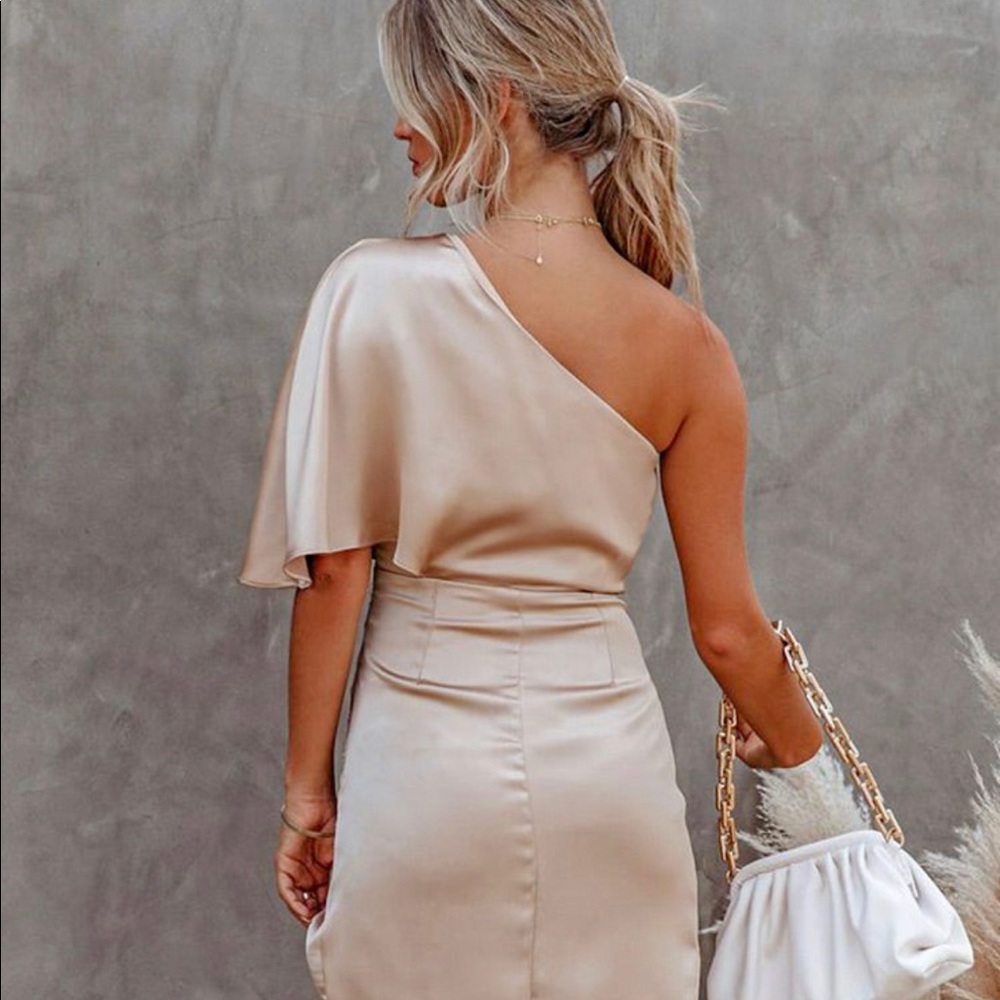 Nyasia One Shoulder Irregular Hem Dress